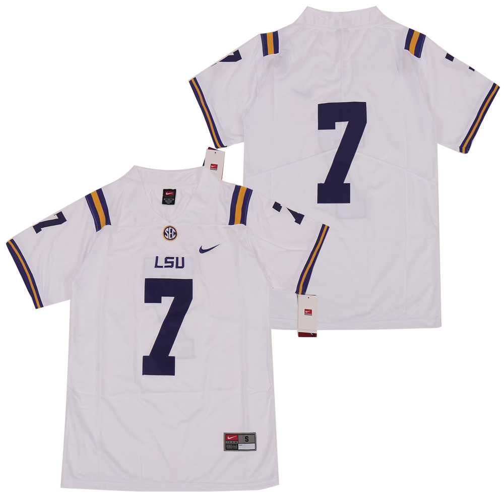LSU Tigers #7 White Nike College Football Jersey,We sell and wholesale LSU Tigers #7 White Nike College Football Jersey on line form chian!
